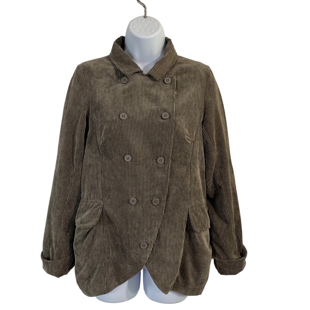 LUNN by Lilith Double Breasted Light Brown Corduroy Blazer Sz M